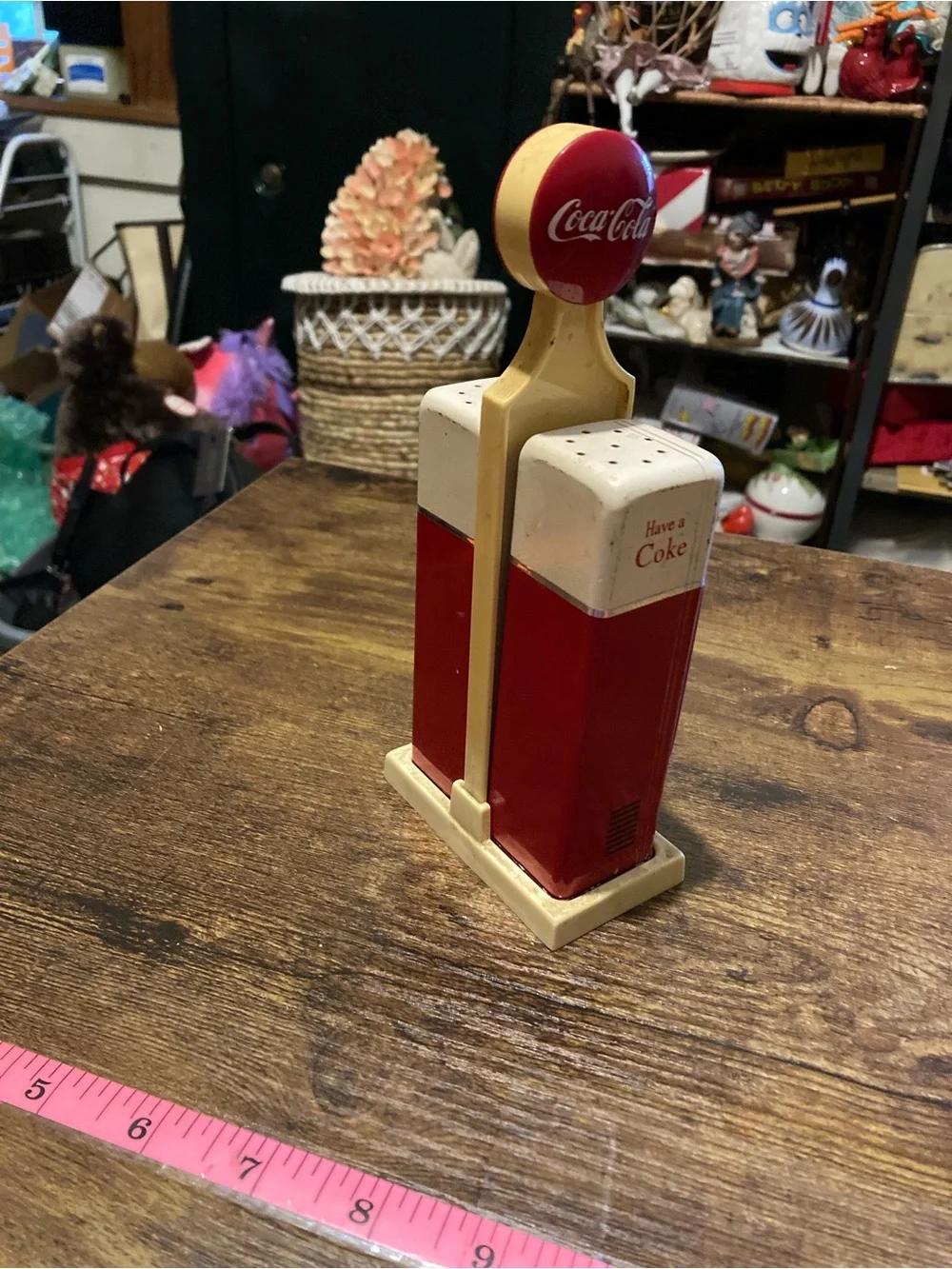 Vintage 1993 Coca Cola gas pump salt & pepper shakers